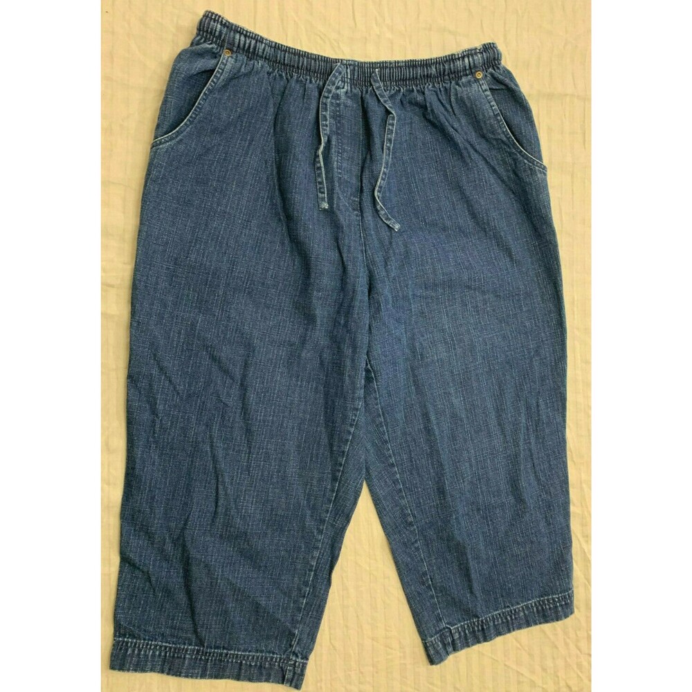 STUDIO WORKS WOMENS COTTON JEANS CAPRIS PANTS SIZE 18W